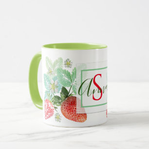 Caneca Morango, morango, vermelho, fresco, maduro, doce, 