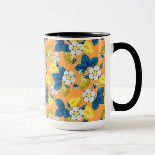Caneca Morangos amarelos em laranja