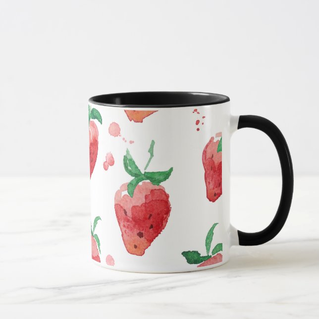 Caneca Morangos Morangos Pintados, Rosa E Vermelho, Berri (Direita)