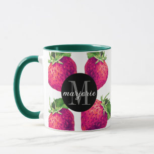Caneca Morangos Vermelhos Cons Adicionam Seu Nome E Inici