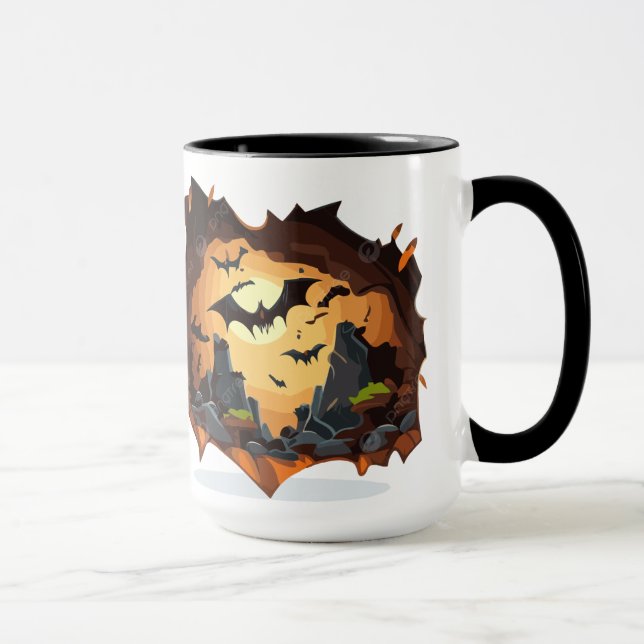 Caneca Morcegos de Halloween saindo sexta (Direita)