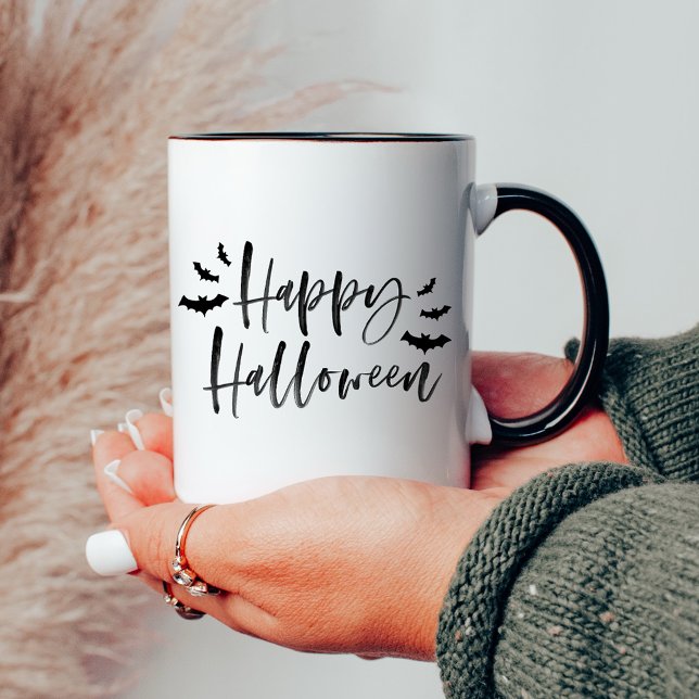 Caneca Morcegos Modernos Feliz Halloween  (Criador carregado)