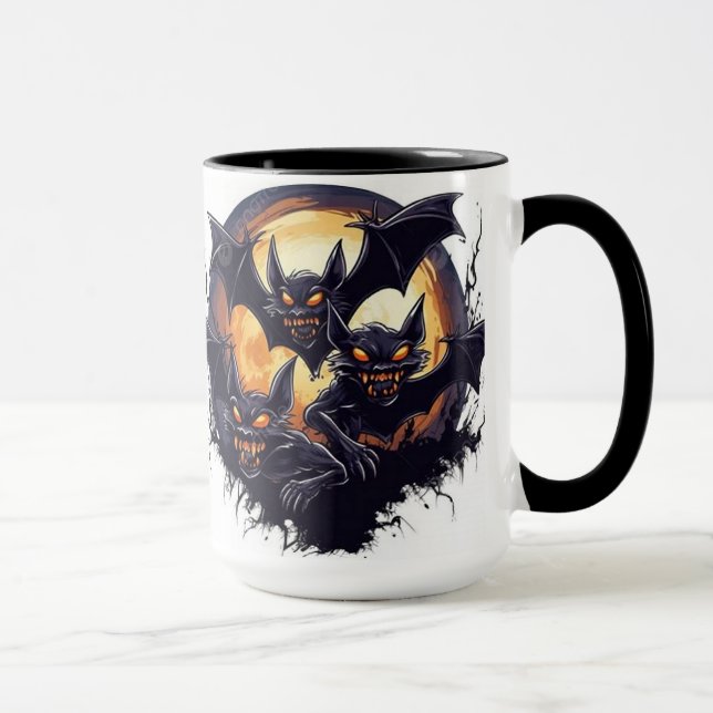 Caneca morcegos saindo de uma caverna (Direita)