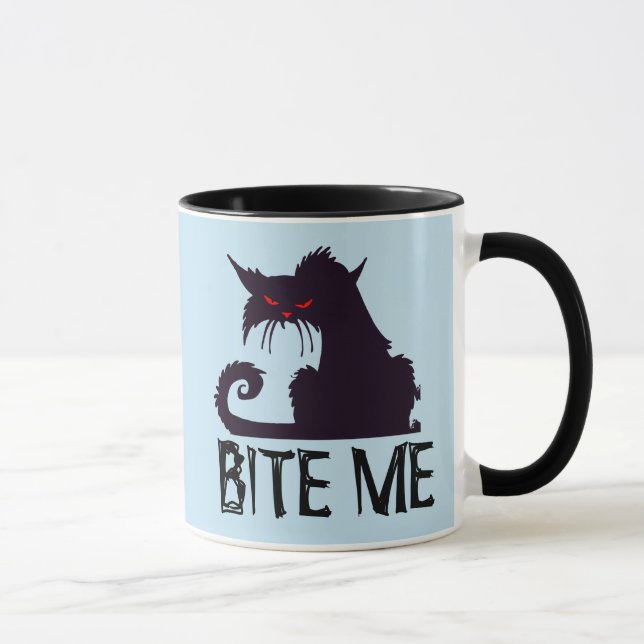 Caneca MORDE-ME! Gatos Engraçados (Direita)