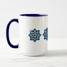Caneca Moroccan Islamic Geometric Star Pattern Watercolor