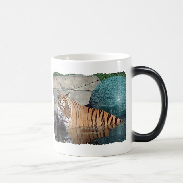 Caneca Morphing Cor-Em mudança preta do tigre de (Direita)
