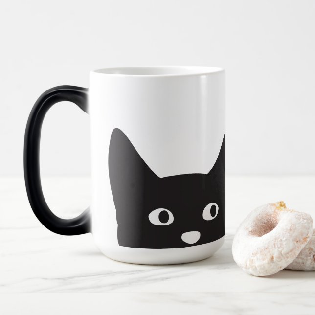 Caneca Morphing da silhueta do gato (Com Donut)