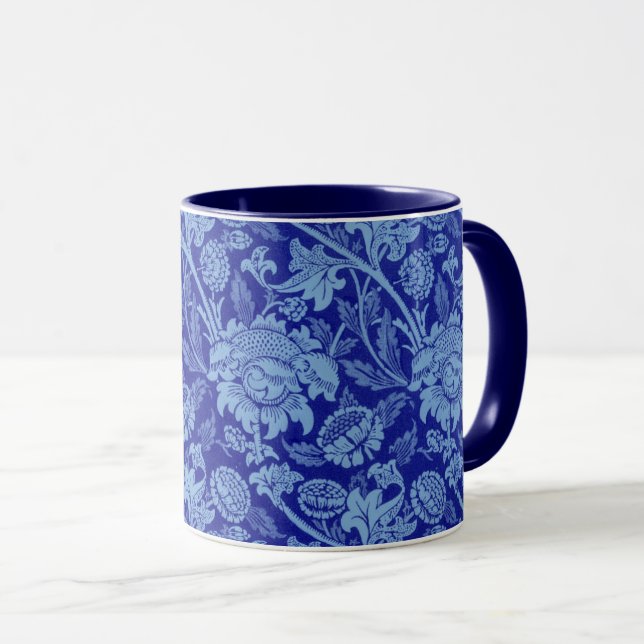 Caneca Morris - Padrão Indígena Azul (Frente Esquerda)