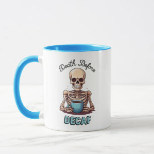 Caneca Morte antes do surdo; viciado em café