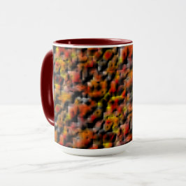 Caneca Mosaico com mistura de manchas de gradiente vermel