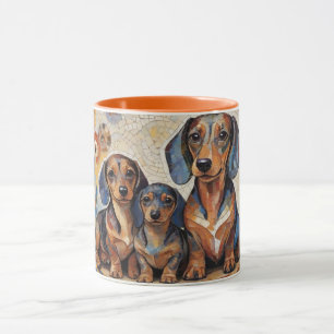 Caneca Mosaico Dachshund Coffee Mug