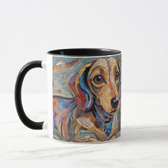 Caneca Mosaico Dachshund Coffee Mug (Esquerda)