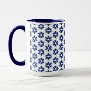 Caneca Mosaico Floral marinho Azul