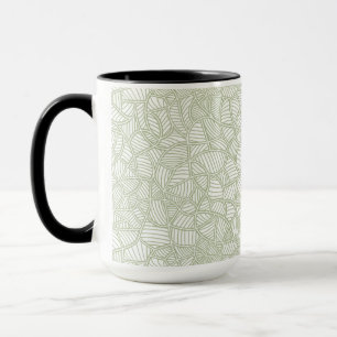 Caneca Mosaico Folha Aleatória Verde Pálido