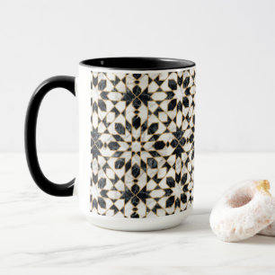 Caneca Mosaico marmorense preto e branco