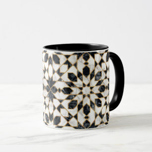 Caneca Mosaico marmorense preto e branco