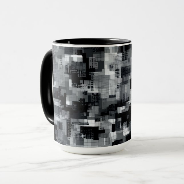 Caneca Mosaico Matriz Monocromático (Frente Esquerda)