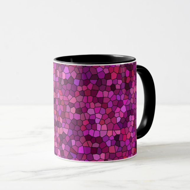 Caneca Mosaico Roxo Rosa  (Frente Esquerda)