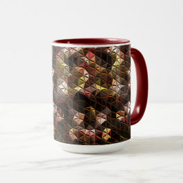 Caneca Mosaico triangular castanho com alivio leve