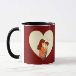 Caneca Mother and Child Love Illustration – Warm Family