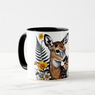 Caneca Mother Deer & Fawn Wildflower Mug