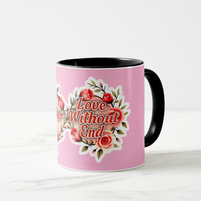 Caneca Mother Love Without End – Floral Design (Frente Esquerda)