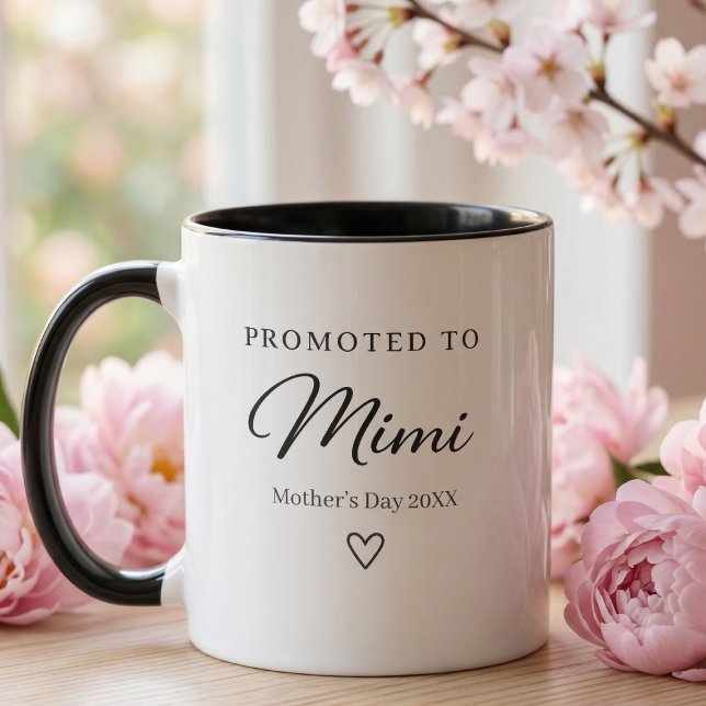 Caneca Mother’s Day Pregnancy Reveal Gift for Mimi (Mother's day Promotes to Mimi Mug  )