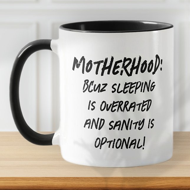 Caneca Motherhood Engraçada Citação Simples Moderna Grung (Criador carregado)