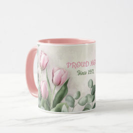Caneca Mother's Day Mug Text "MOM" "Since 1972"