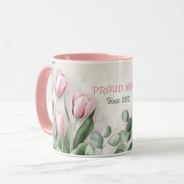 Caneca Mother's Day Mug Text "MOM" "Since 1972" (Frente Esquerda)