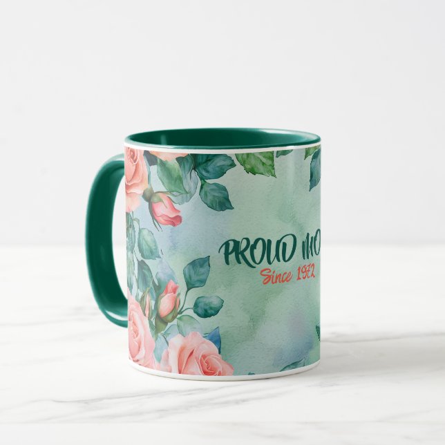Caneca Mother's Day Mug Text "MOM" "Since 1972" (Frente Esquerda)