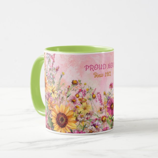 Caneca Mother's Day Mug Text "MOM" "Since 1972" (Frente Esquerda)
