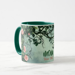 Caneca Mother's Day Mug Text "MOM" "Since 1972"