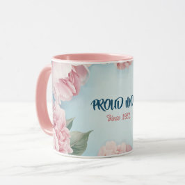 Caneca Mother's Day Mug Text "MOM" "Since 1972"