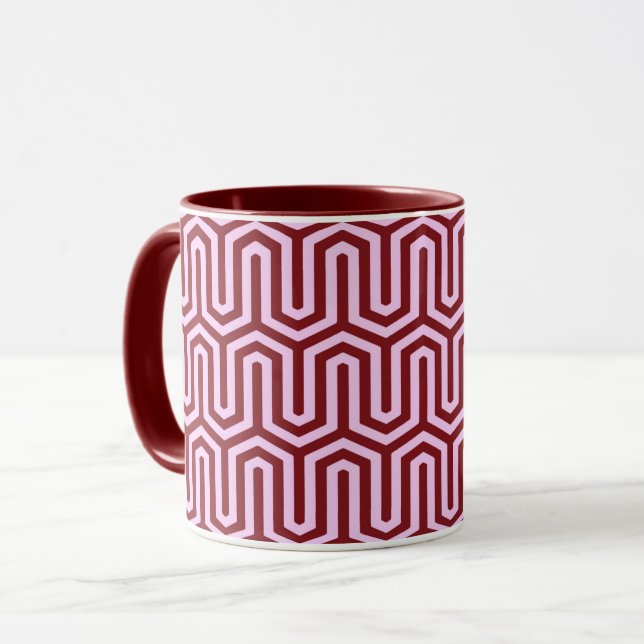 Caneca Motif deco egípcio - burgundy e rosa (Frente Esquerda)