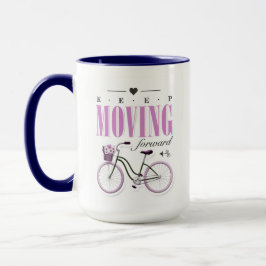 Caneca Motivação Cuta Continua a Avançar com Bicicleta