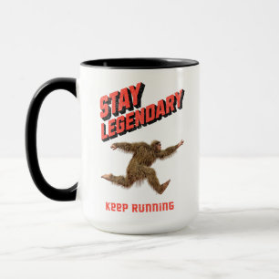 Caneca Motivação Divertida de Bigfoot Correndo
