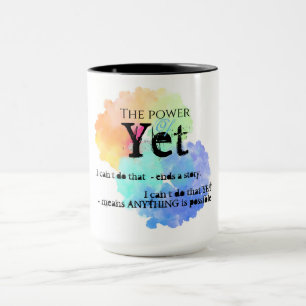 Caneca motivacional, força da nuvem arco-íris até