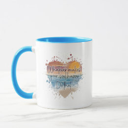 Caneca Motivacional, Inspiracional, Coração de Praia Suns