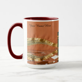 Caneca Motivo Moderno da Kaabah | Luxo Minimalista Dourad