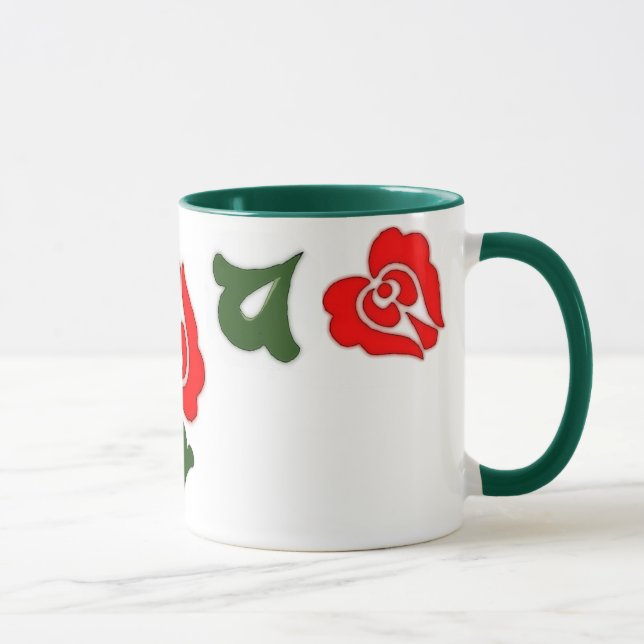 Caneca Motivos florais húngaros - tulipas vermelhas (Direita)