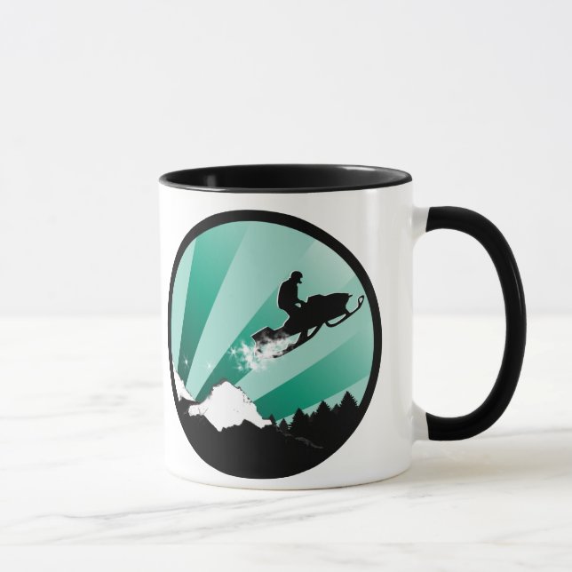 Caneca moto de neve. pthalo. círculo. (Direita)