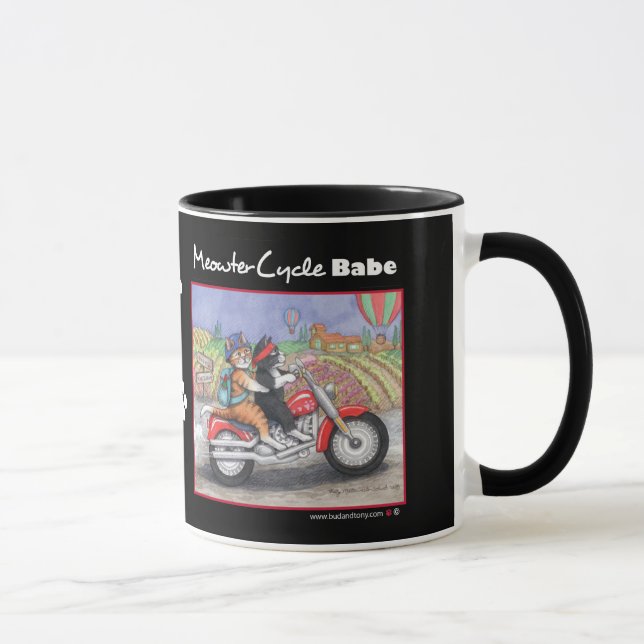 Caneca Motocicleta Black 11 oz Ringer Mug (Direita)
