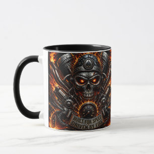 Caneca Motociclista do Crânio do Pistão do Motor