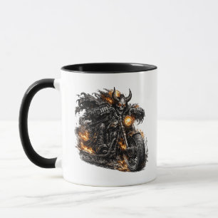 Caneca Motoqueiro de Caveira de Demônio