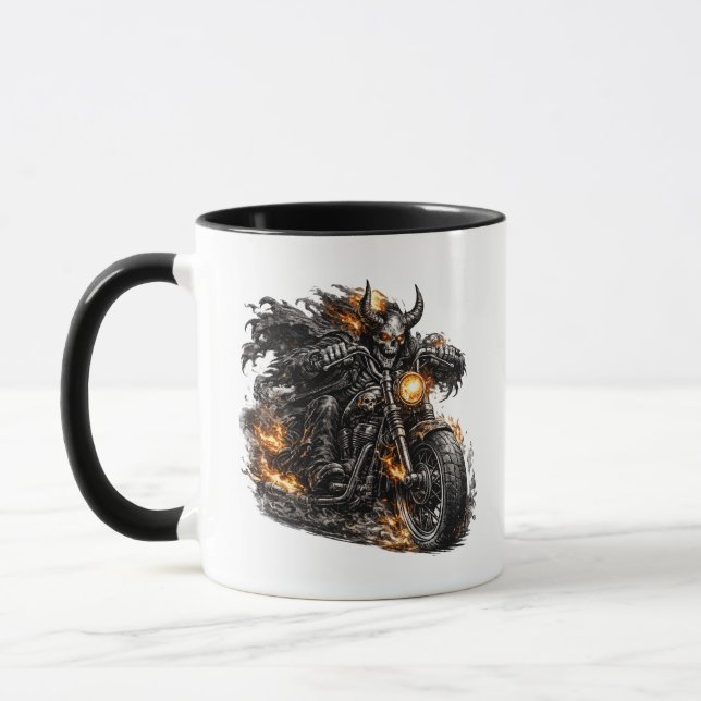 Caneca Motoqueiro de Caveira de Demônio  (Esquerda)