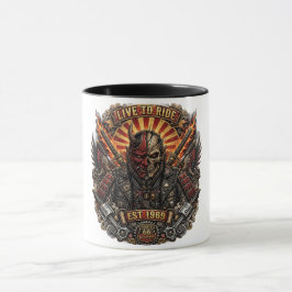 Caneca Motoqueiro Samurai Oni, Viva para Pedalar Est 1969