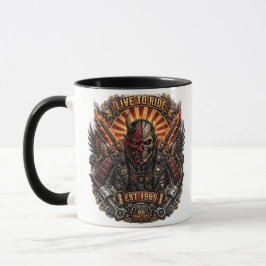 Caneca Motoqueiro Samurai Oni, Viva para Pedalar Est 1969