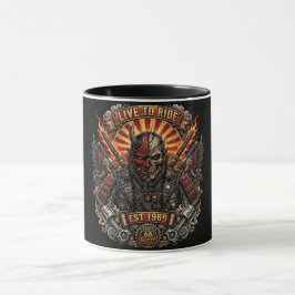Caneca Motoqueiro Samurai Oni, Viva para Pedalar Est 1969