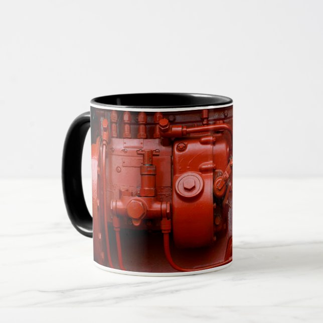Caneca Motor do trator vermelho (Frente Esquerda)